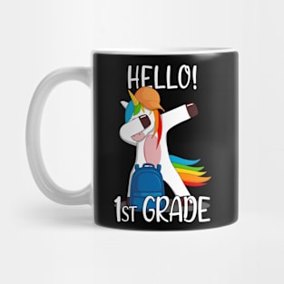 Hello 1st Grade First Day Of first Grade Girls Kids Unicorn Mug